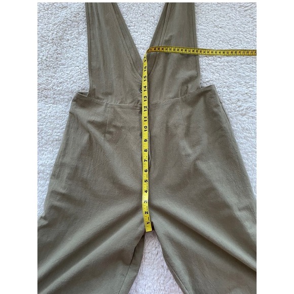 Sienna Sky Olive Green Jumpsuit Button Front Wide Leg V Neck Casual Romper *Flaw - Picture 9 of 15